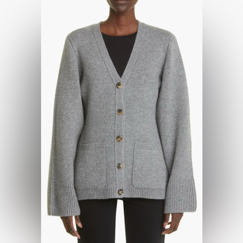 NWT Khaite Cashmere Lucy Gray Cardigan Size Small